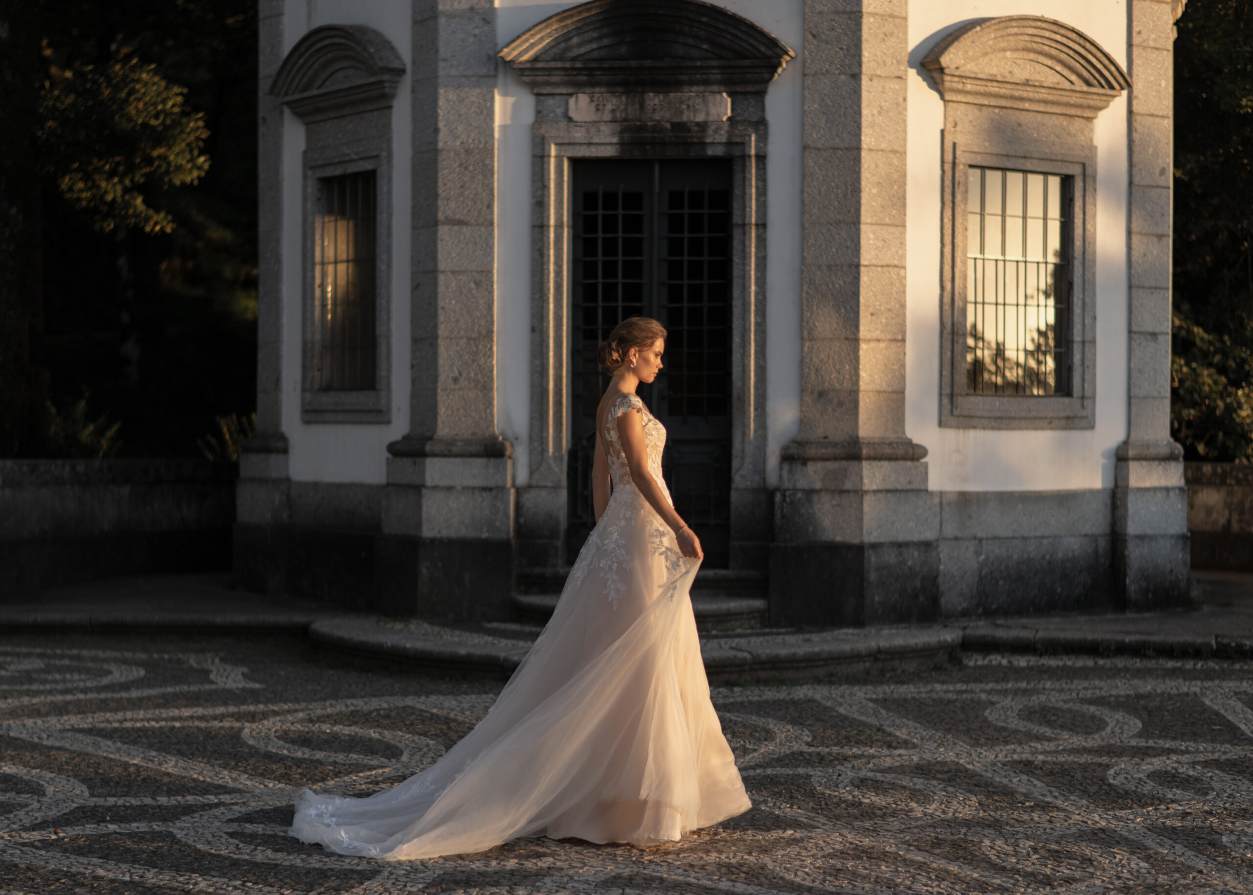 A-line wedding dress with lace details