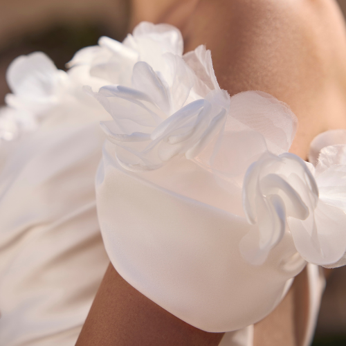 Close up of the Geri wedding dress by Modeca