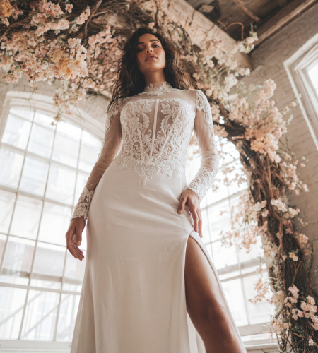 GBS Herve Paris Wedding Dress with Long Sleeves