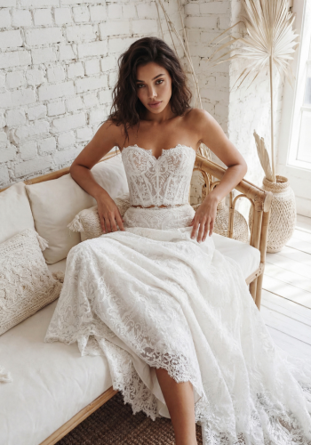 2-piece bridal look by GBS Herve Paris